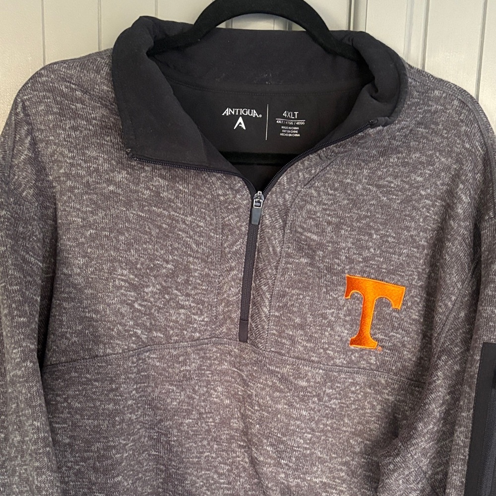 Antigua Heathered Gray Pullover with Orange Emblem